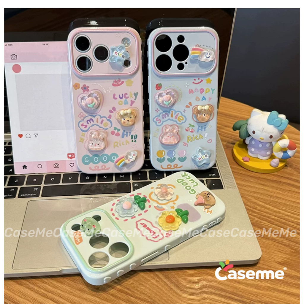 เคสสําหรับ IPhone 16 17 11 15 14 13 12 Pro Max XR X XS Max AIR 7 8 Plus การ์ตูนกระต่ายเปลี่ยนทันที 17 Softcover
