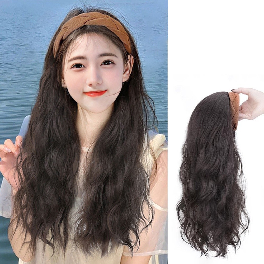 (จัดส่งในพื้นที่) ที่คาดผมวิกผมคลื่นน้ําผมสังเคราะห์สไตล์ที่มองไม่เห็นธรรมชาติสําหรับสวมใส่ทุกวัน