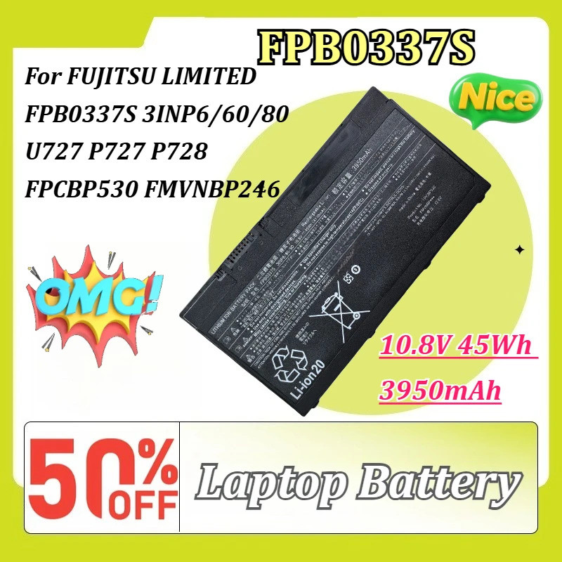 ใหม่ FPB0337S 10.8V 3950mAh 45Wh แบตเตอรี่แล็ปท็อปสําหรับ FUJITSU LIMITED FPB0337S 3INP6/60/80 U727 