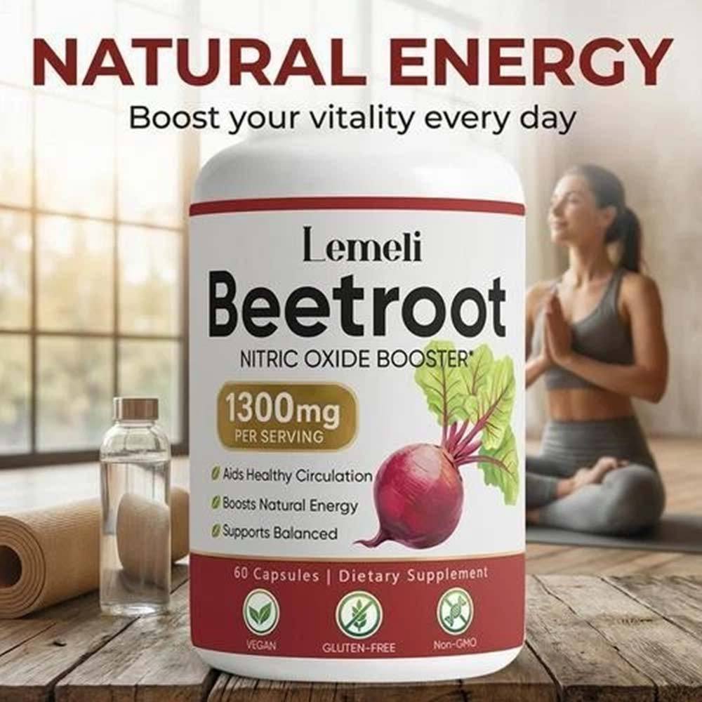 Lemeli Beetroot Capsules, Lemeli Beetroot Extract 1300mg, Pure Natural