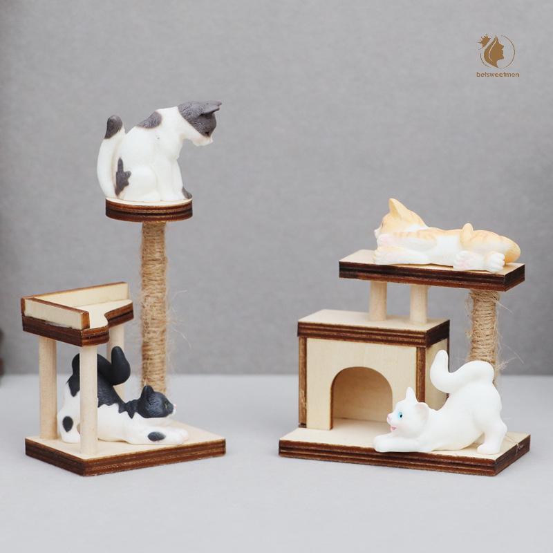 [PE] 1 PC 1:12 Dollhouse Miniature Cat Climbing Frame Model เฟอร์นิเจอร์สัตว์เลี้ยงตกแต่งบ้านของเล่นตุ๊กตาเครื่องใช้ในบ้าน TH