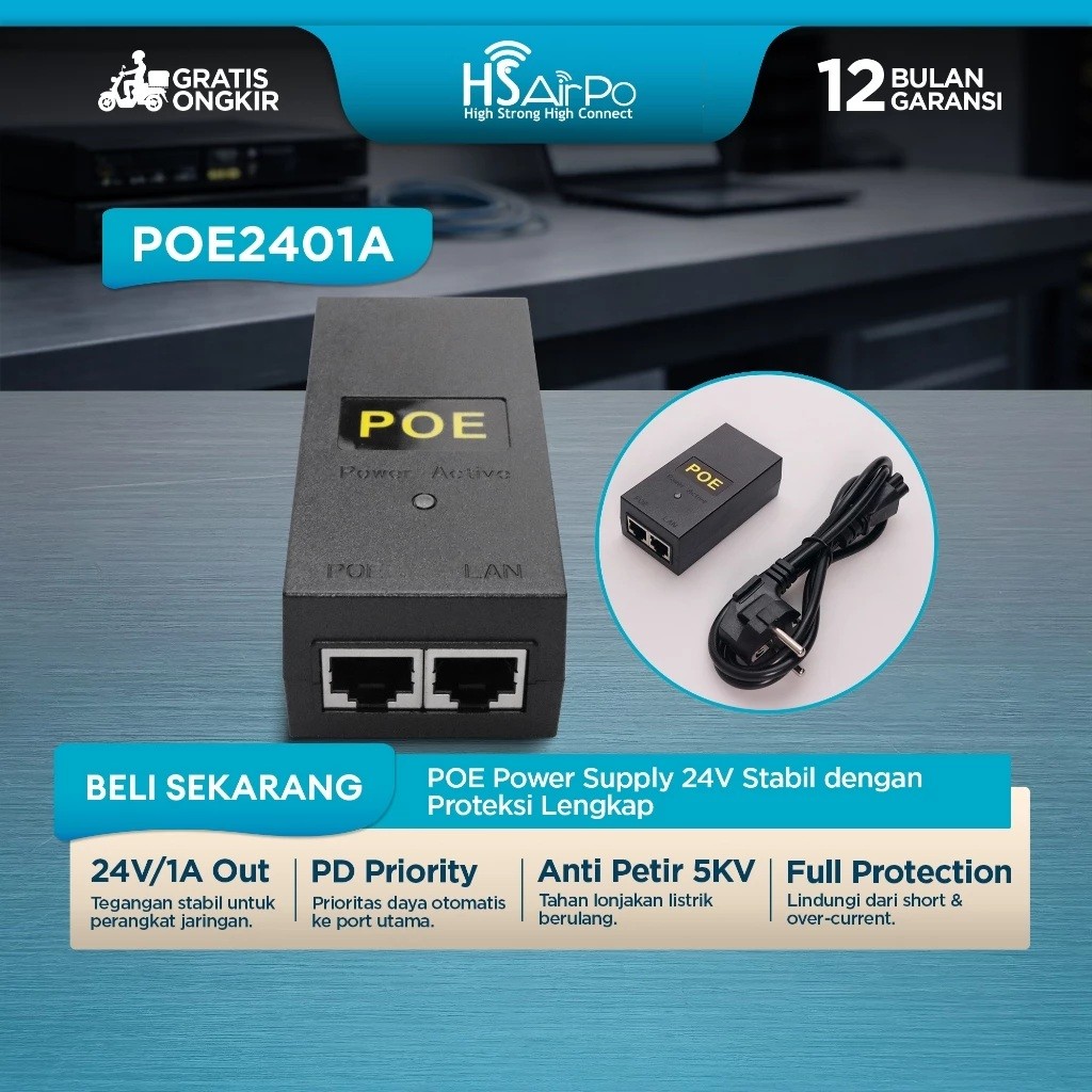 HSAIRPO POE2401A POE ADAPTER 24V 1A
