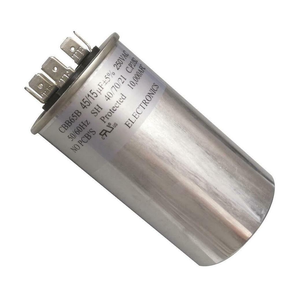 CBB65B Dual Run Capacitor 250VAC 250V AC 45/15uF 45+15uF 45+15 uF MFD C.S2 40/70/21 50x115mm UL Lise