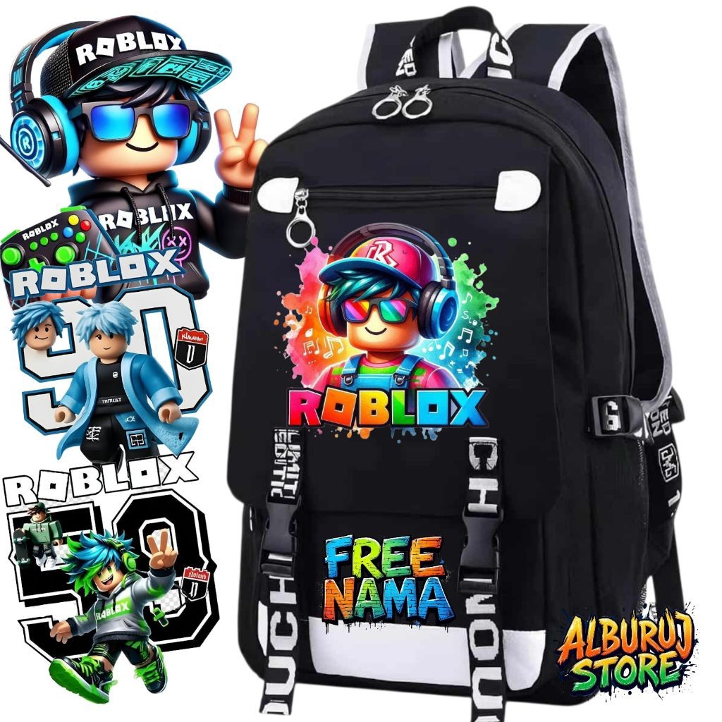 NDS - Roblox Motif กระเป๋านักเรียนเด็กประถมและมัธยมต้น Roblox กระเป๋านักเรียน กระเป๋าเป้เด็ก กระเป๋า