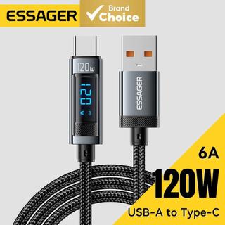 สายชาร์จเร็ว Essager 120W USB Type C สําหรับ iPhone 15 14 13 12