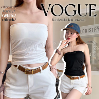 Vogue🌟พร้อมส่ง🌟 เสื้อเกาะอกทรงรัดรูปพอดีตัว สไตล์ มินิมอลเสร…