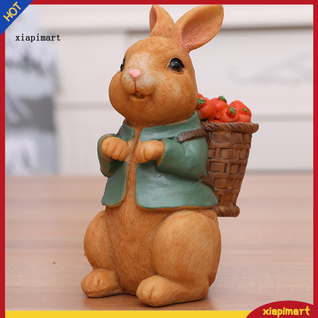 {xiapimart} Easter Bunny Ornament Easter Bunny Figurine น่ารัก Easter Bunny Action Figure ของเล่นตุ๊