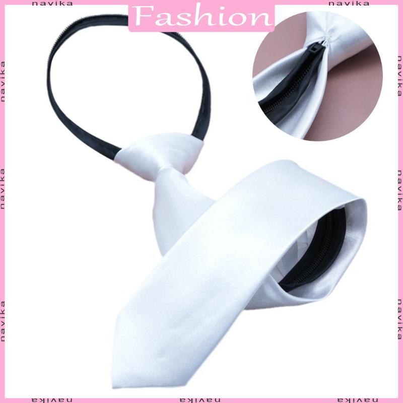 NAV สีทึบผ้าไหมสีขาวผูกคอสําหรับกิจกรรมอย่างเป็นทางการและการประชุมทางธุรกิจ