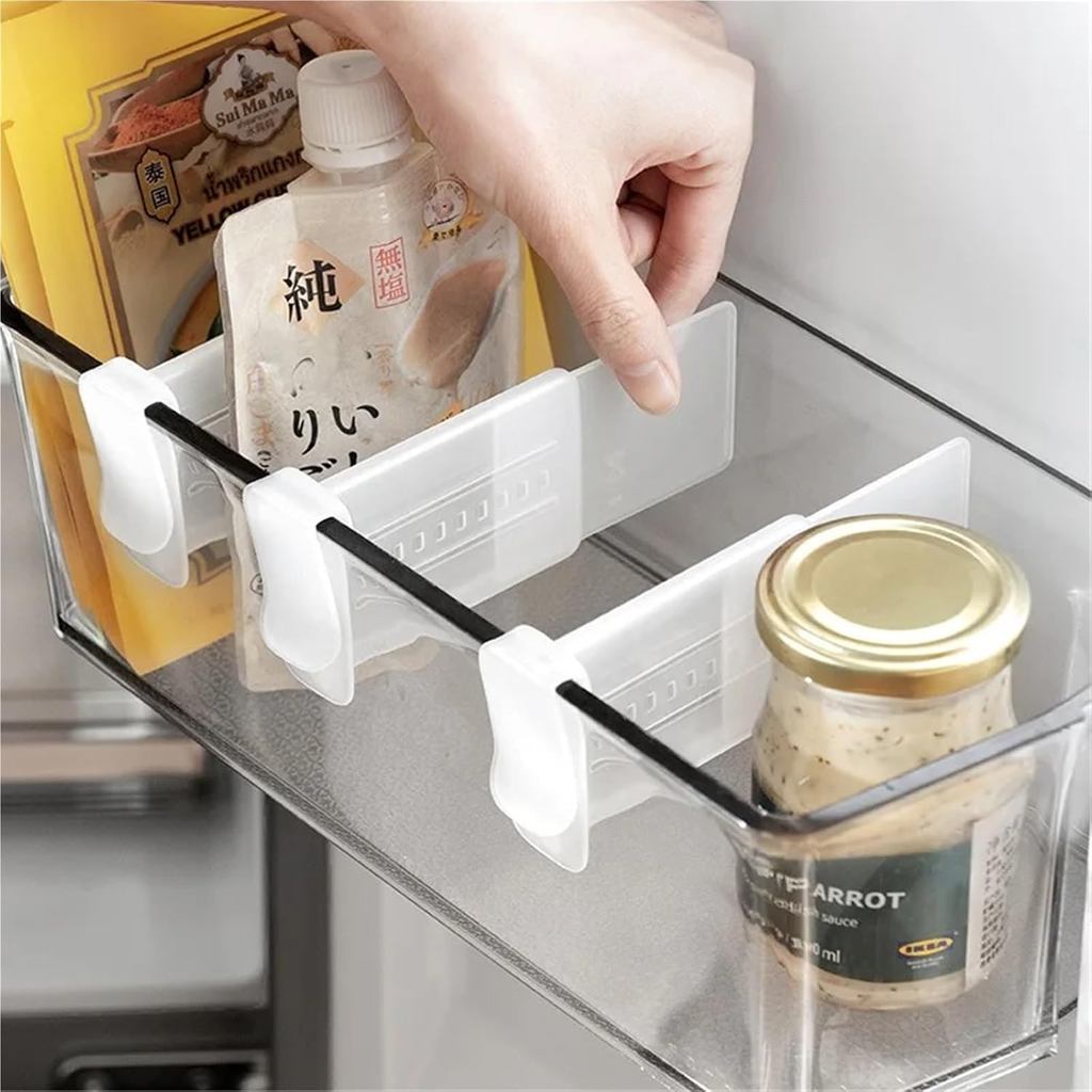 4/8pcs Refrigerator Storage Divider Clip,Fridge Door Storage Partition Expandable Baffle Dividers Bo