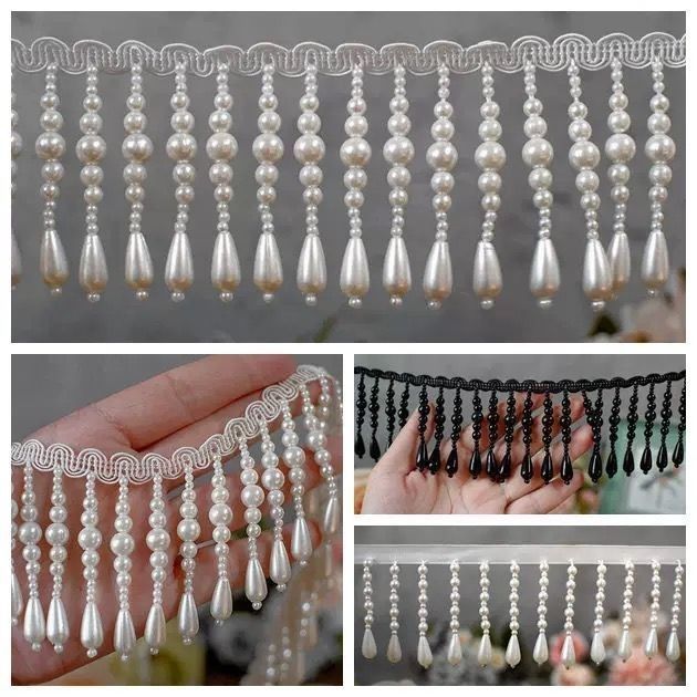 Heavy Industry จี้ diy อุปกรณ์เสริมเสื้อผ้าอุปกรณ์เสริมเพิร์ลลูกไม้เพิร์ลพู่ลูกไม้ O1ZB