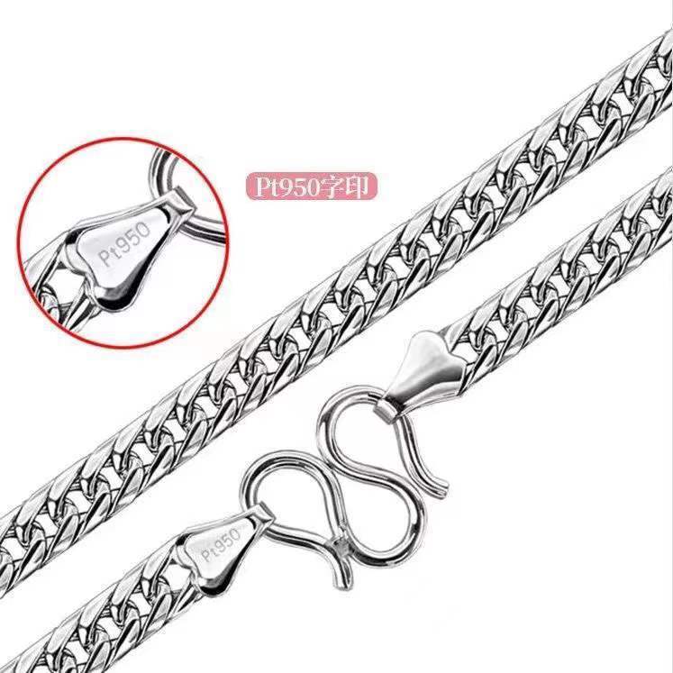 Hong Kong Pt950 Pt950 สร้อยคอแพลทินัมผู้ชาย Most Platinum Whip Tank Chain แฟชั่นบรรยากาศสร้อยคอแพลทิ