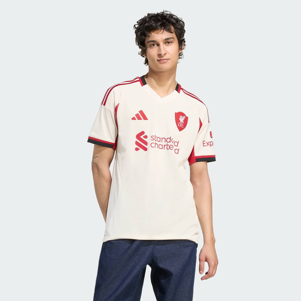 adidas ฟุตบอล เสื้อฟุตบอลชุดเยือน Liverpool 25/26 ผู้ชาย สีขาว JV6487