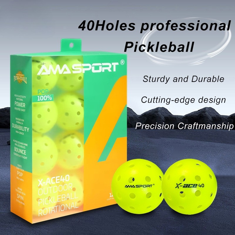 Amsport X40 Pickleball Ball, USAPA ได้รับการอนุมัติ, Training Ball, Ratomolding การปั้นชิ้นเดียว, กล