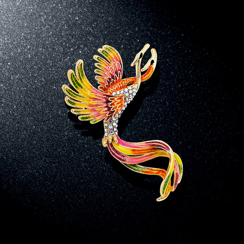 [ของแท้สีม่วง] Feather Feather Feather Phoenix เข็มกลัด High-End หญิง Palace Phoenix เข็มกลัด 2024 ส