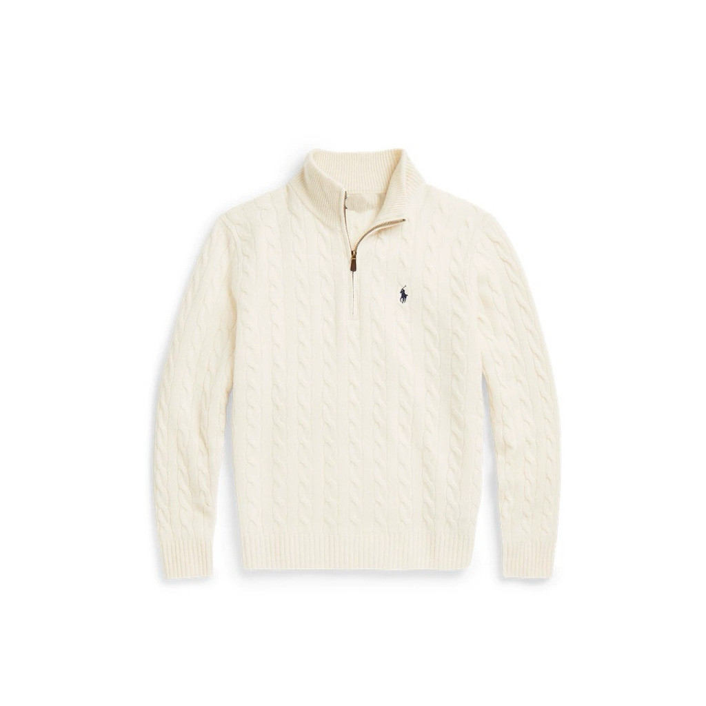 DDVW RL# Classic Retro Cable Knit Half-Zip Collar Sweater for Women