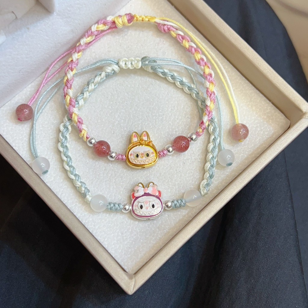 999 Pure Silver Labubu Cartoon Bracelet