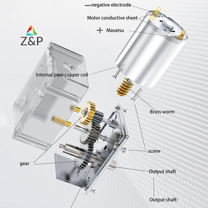 Z&P 370 Reversible High Torque Worm Geared Motor DC 12V Reduction Motor มอเตอร์ไดรฟ์ไฟฟ้า 10RPM 18RP