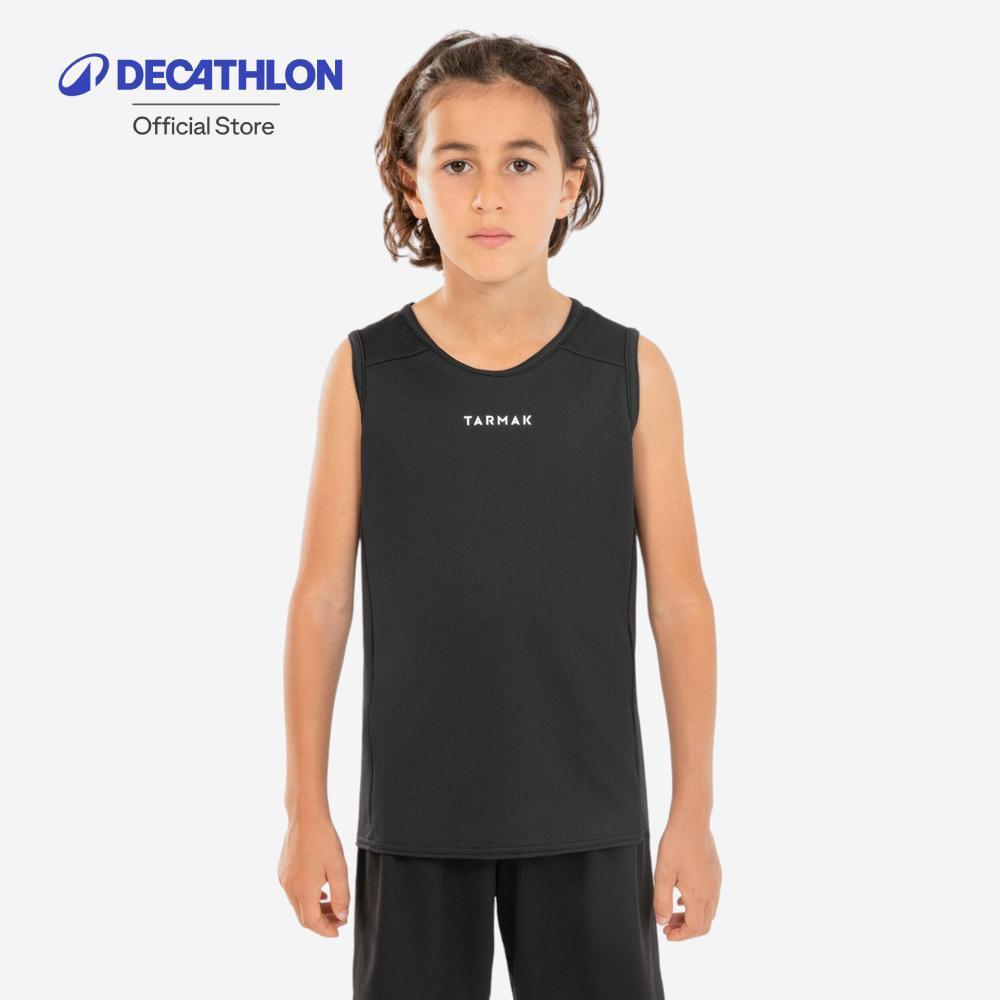Decathlon Kids’ Sleeveless Basketball Jersey T100 เสื้อบาสเก็ตบอลแขนกุดสำหรับเด็กรุ่น T100 – Black