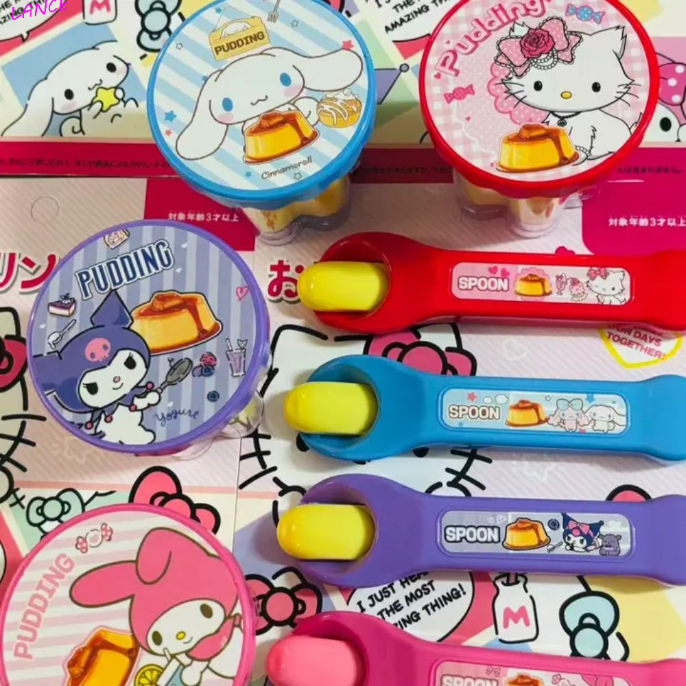 LANCE Pudding Feeding Toy, Early Education Pretend Play Melody Pudding Toy, Creative KT Cat Japanese