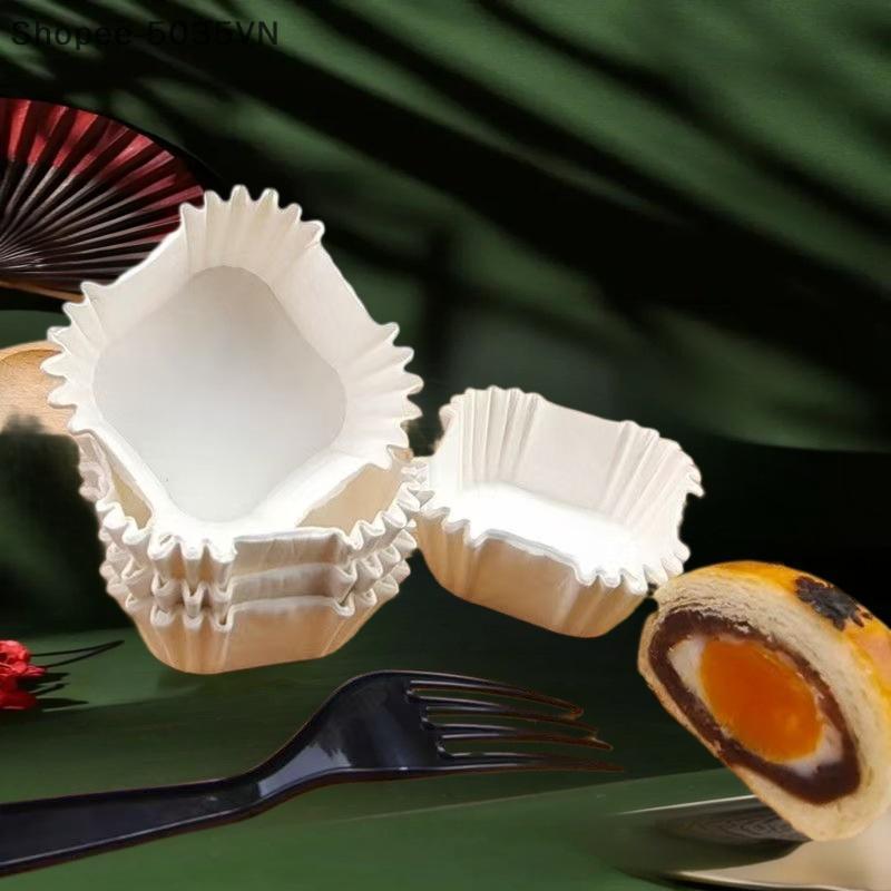 {AKIN} 100/250 ชิ้นที่ใส่กระดาษขนมไหว้พระจันทร์กระดาษสี่เหลี่ยมบราวนี่ซับขนาดกลางขนาด 45/50/55/62 มม