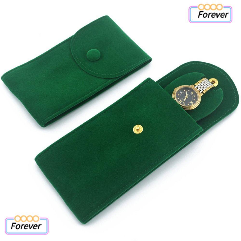 กระเป๋าใส่นาฬิกา FOREVER, กล่องนาฬิกาป้องกันฝุ่นแบบพกพา , Flannelette Snap Gift Packaging Men