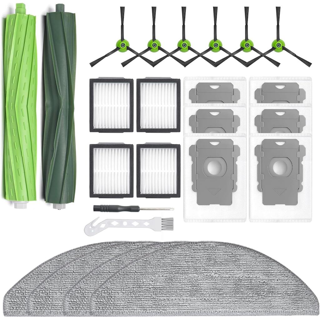 ชิ้นส่วนอะไหล่ 24 ชิ้นสําหรับ iRobot Roomba Combo i5, i5+, j5, j5+, i3+ ชุดอุปกรณ์เสริมสูญญากาศ, แปร