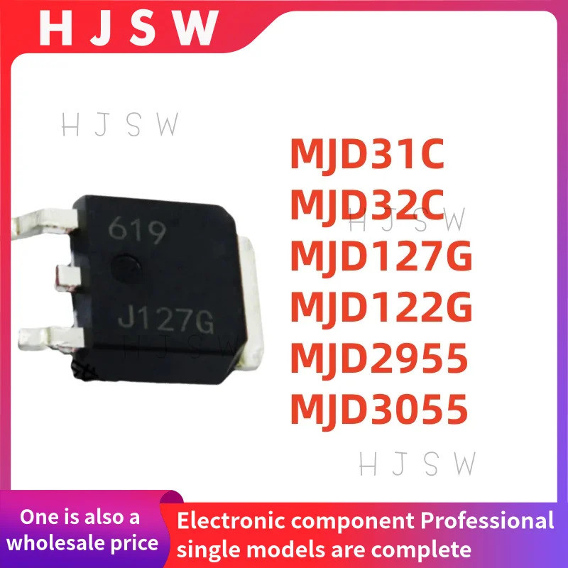5PCS MJR MJD31C MJD32C MJD127G MJD122G MJD2955 MJD3055 MJD127 MJD122 TO-252 SMD Darlington ทรานซิสเต