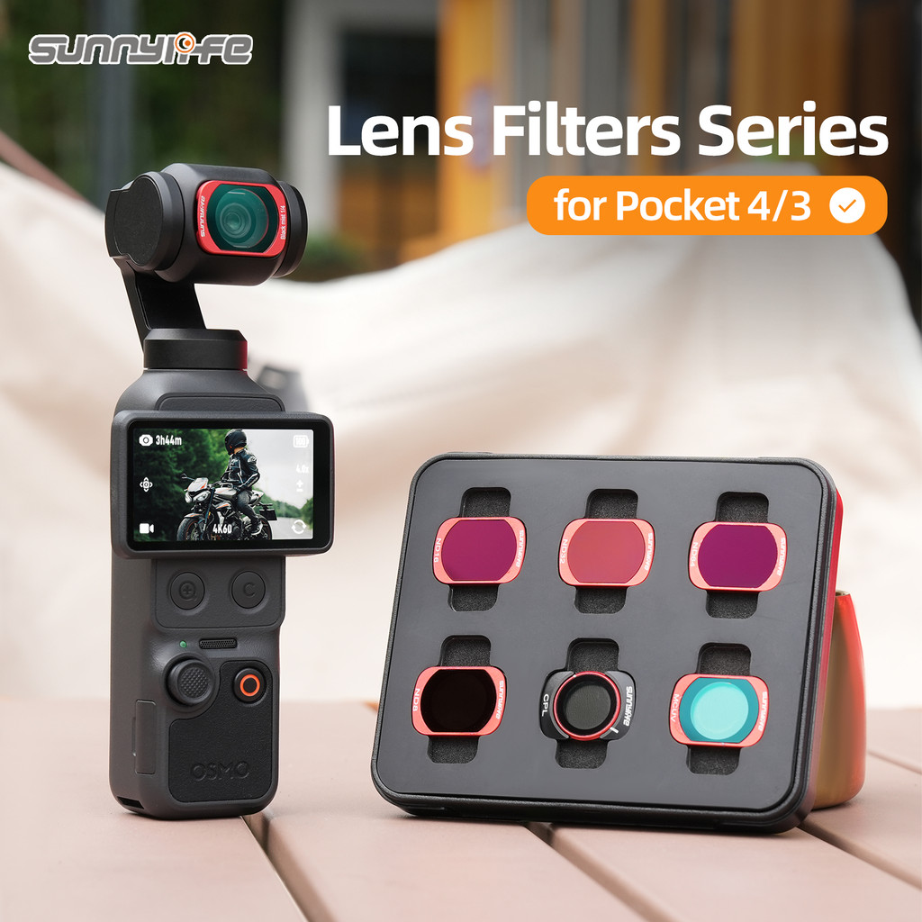 สําหรับ DJI Osmo POCKET 4/3 Magnetic Filter ปรับ CPL สีดํานุ่ม/VND MCUV โลหะ ND ถุงกรอง 4 เลนส์อุปกรณ์เสริม