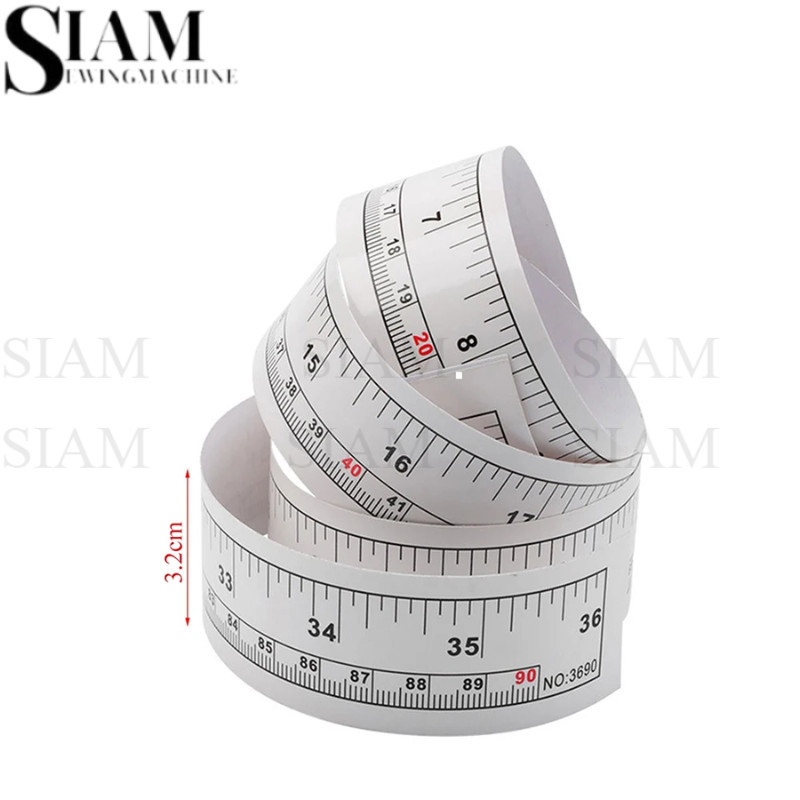สติกเกอร์สายวัด(ยาว90cm) เเปะหน้า ติดโต๊ะจักรอุตสาหกรรม สำหรับติดหน้าโต๊ะ