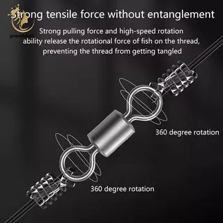 [GOOY] 100 ชิ้นหมุนตกปลาสแตนเลส Rolling Barrel Swivels Fishing Line Connector Micro Swivel Fishing Lure แหวนหมุน TH