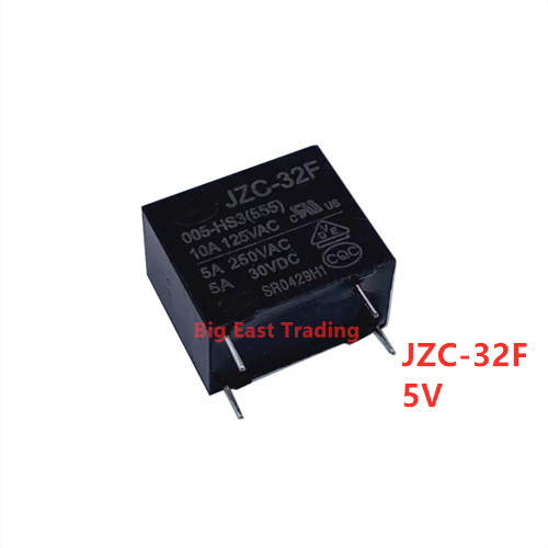 5PCS JZC-32F 5V 5A 4PIN รีเลย์เชื่อม,รับประกันคุณภาพ