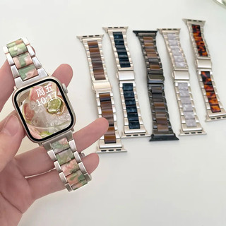 สายเรซิ่นสําหรับ ฉันดู วงดนตรี ชุด 10/11 42/46 มม.44 มม.40 มม.41/45 ผู้หญิงสร้อยข้อมือสแตนเลสสําหรับ ฉันดู 9 8 7 6 กับ 5 4 3