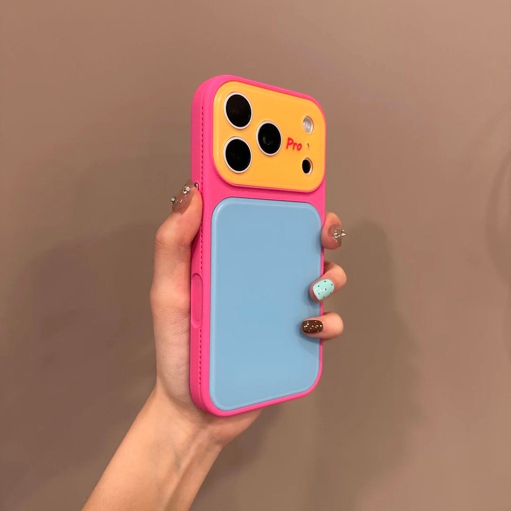 Dopamine สี Contrast วินาทีหน้าต่างขยายกรณีโทรศัพท์มือถือที่ใช้งานได้ iPhone17 16 15 14 13 Pro Max กันกระแทกกล้องป้องกัน Drop-proof Hard ฝาหลัง