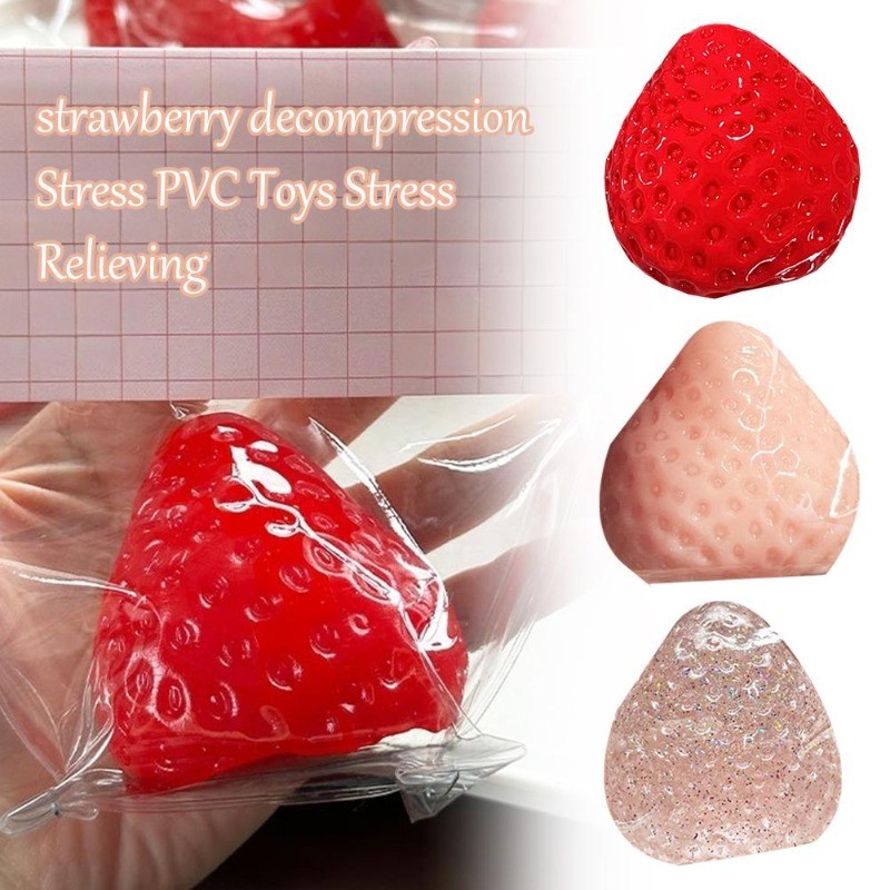Anti-stress Squishy ของเล่นสตรอเบอร์รี่ช้า Rising Squishy ผลไม้บีบของเล่นตลกความเครียด Reliever ลดความดัน Prop
