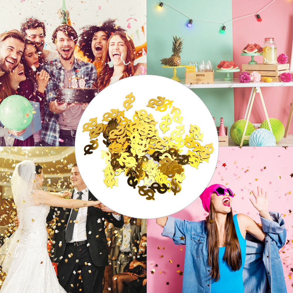 Henye 60g โยน Confetti Dollar Sign รูปตาราง Scaters งานแต่งงานครบรอบ Baby เจ้าสาว