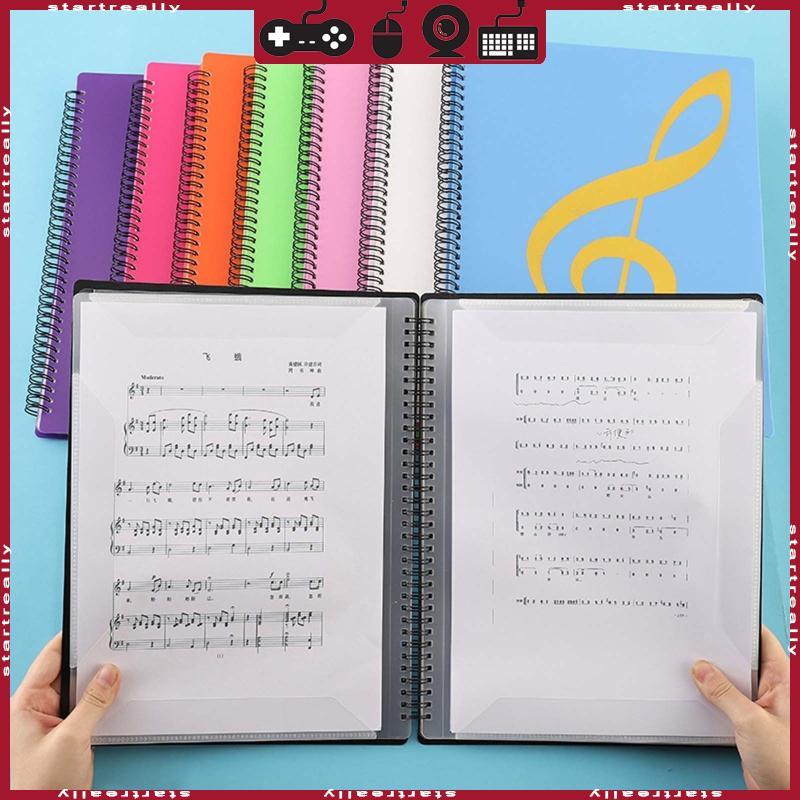 ST A4 แฟ้มโฟลเดอร์กันน้ํา Spiral-bound Sheet Music Binder 10x13Inches 20 แขน