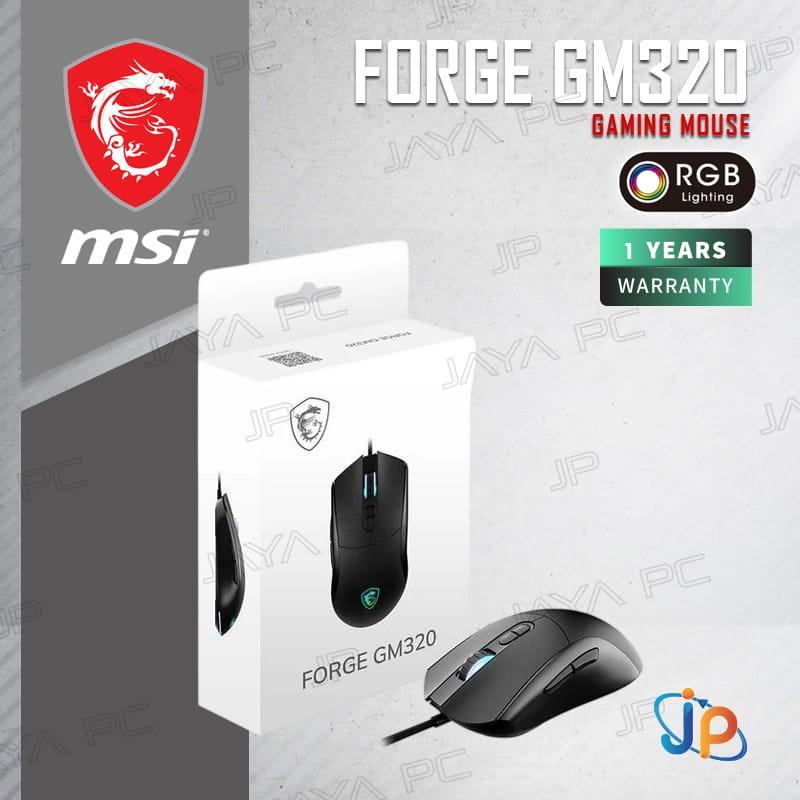MSI Forge GM320 RGB - เมาส์สําหรับเล่นเกมแบบออปติคัล