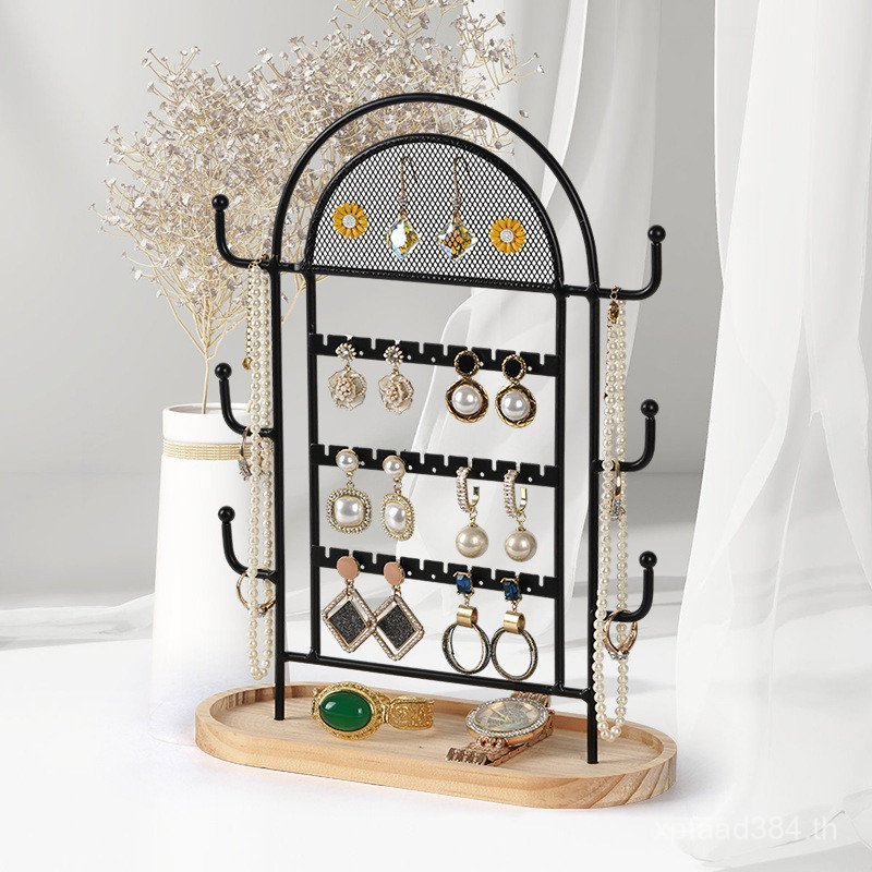 ขาตั้งจอแสดงผลเครื่องประดับเครื่องประดับตารางสไตล์ใหม่แหวนเก็บสร้อยคอมิถุนายน ส่วนโค้ง สร้อยข้อมือต่