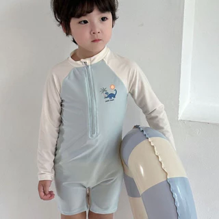 ชุดว่ายน้ำเด็กชายแขนยาว สไตล์เกาหลี สำหรับทารกและเด็กเล็ก