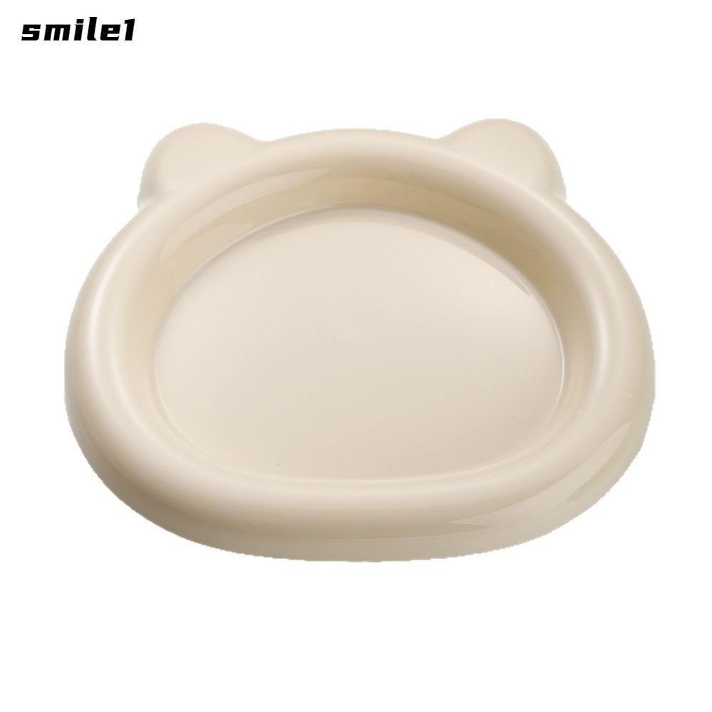 SMILE ชามแมว, จานอาหารแมวน่ารักหมีน้อย, จานขนม Ins ทนทาน ชามลูกแมว PP พลาสติกสําหรับลูกสุนัขแมว