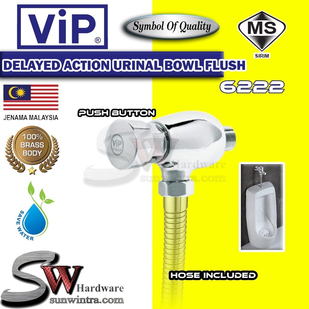 VIP HEAVY DUTY CHROME PUBLIC AREA PUSH TINAL BOWL FLUSH VALVE 100% BRASS BODY 6222 6222 Flus Tekan K