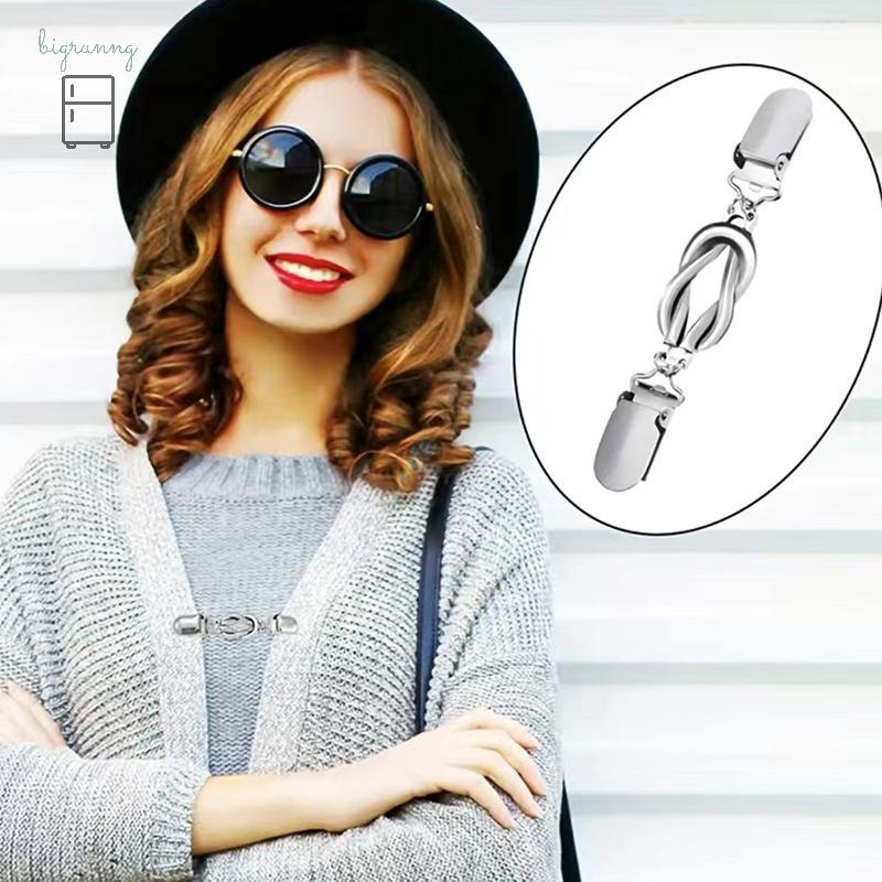 🍂🍂[BRN] 3 ชิ้นเสื้อกันหนาวคลิป Cinch คลิปชุดวินเทจคลิปกลับ Cinch ผ้าคลุมไหล่คาร์ดิแกนคอปกคลิปเพื่อกร