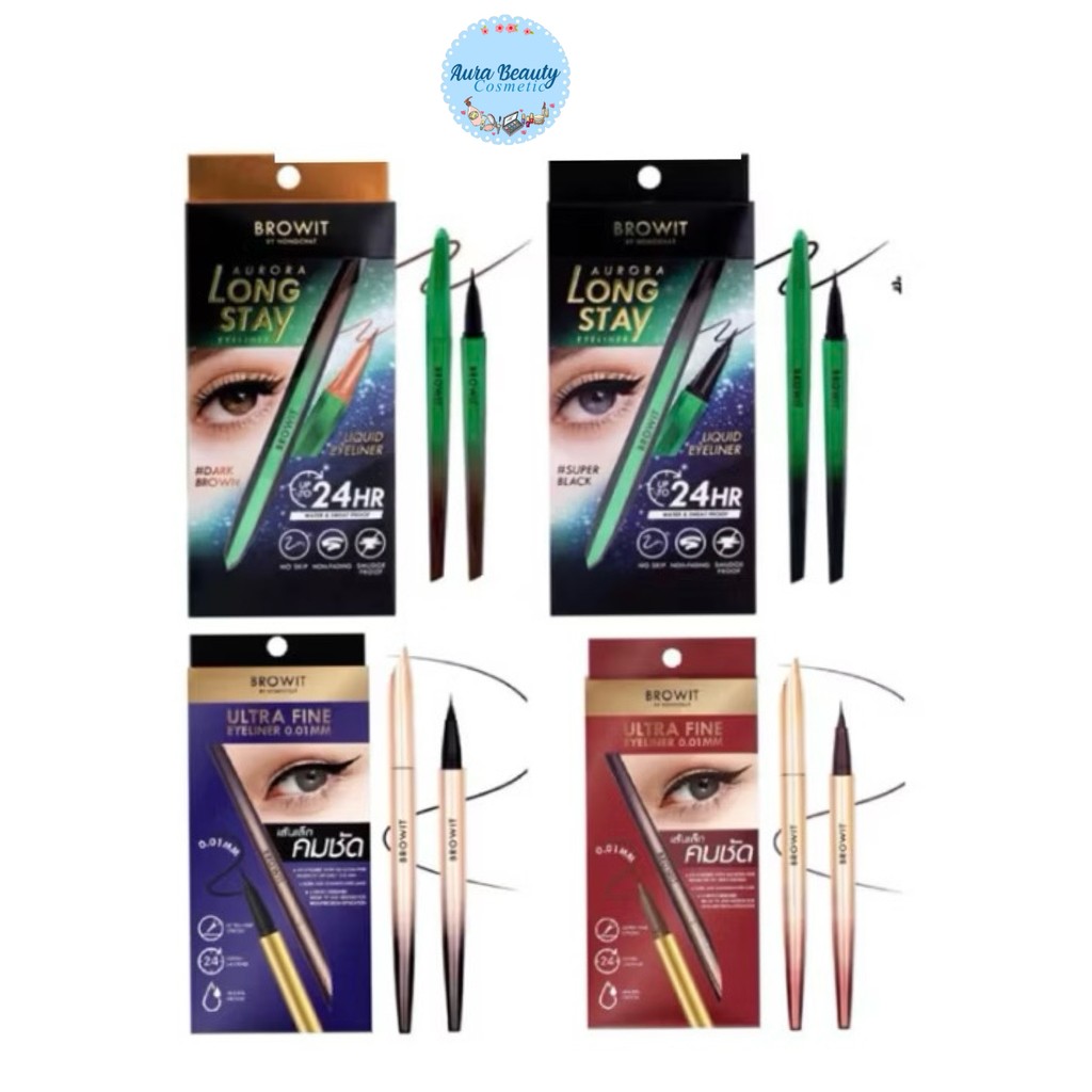 Browit By Nongchat Long Stay / Ultra Fine Eyeliner 0.01 MM 0.5g. บราวอิท อัลตร้า ไฟน์ อายไลน์เนอร์ น้องฉัตร