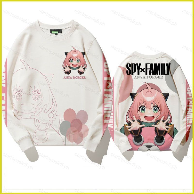 ฮู้ดี้แขนยาวแบบรอบคอลวดลายอนิเมะ สำหรับทั้งเด็กและผู้ใหญ่ สไตล์แคชวลและอบอุ่น STS5 และ TS5