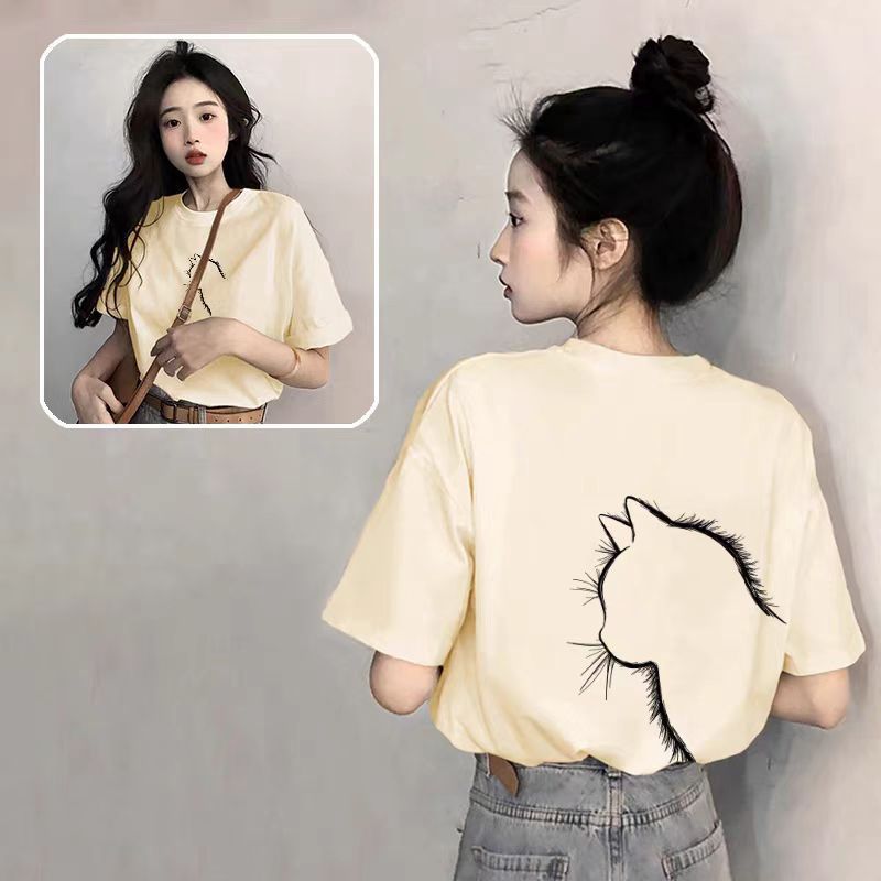 2026 เสื้อยืดแขนสั้นผ้าฝ้ายแท้ผู้หญิงสีเหลือง 2025 สไตล์ใหม่ขายดีฤดูร้อนออกแบบเสื้อยืดนิชแฟชั่นทุกกา