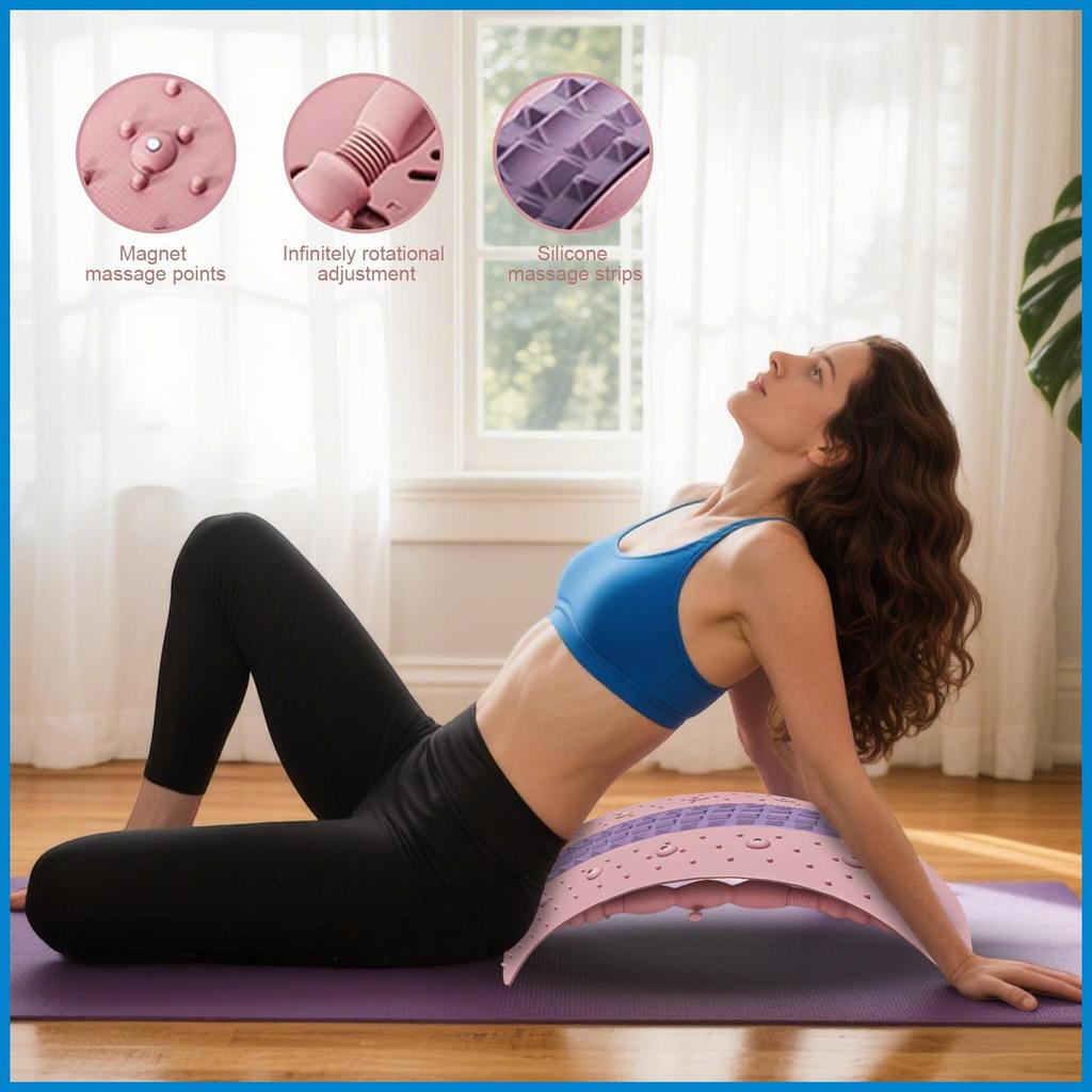 Spine Comfort Back Stretcher Lumbar Traction Board Corrector นวดแบบปรับได้สําหรับฟิตเนส Release yunt