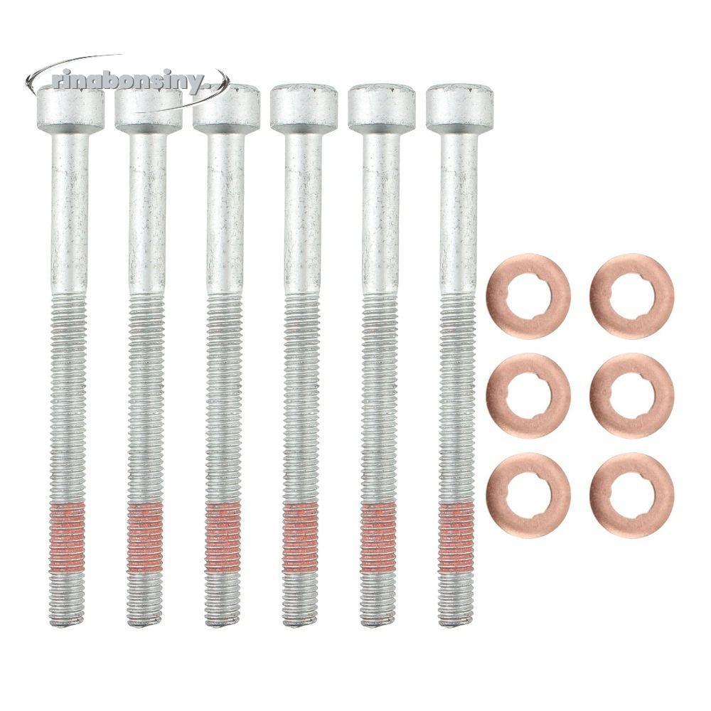 RINABONSINY 6 ชุดหัวฉีดล่าง,เงิน 3.35x0.21in หัวฉีดซีลทองแดง,ชุดเครื่องซักผ้า A0009902907 เปลี่ยนรถโ