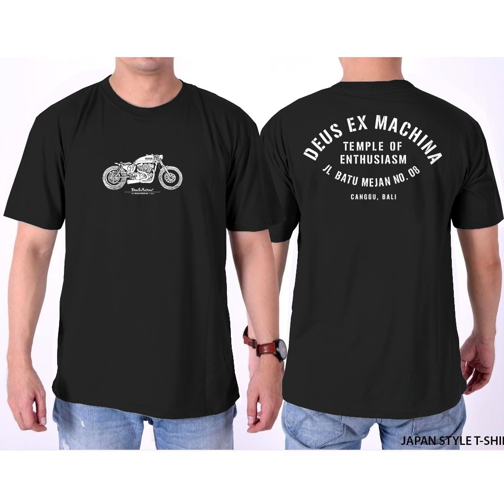 Deus Ex Machina เสื้อยืดแขนสั้นผ้าฝ้ายแท้ ลายพิมพ์แบบดีไซน์