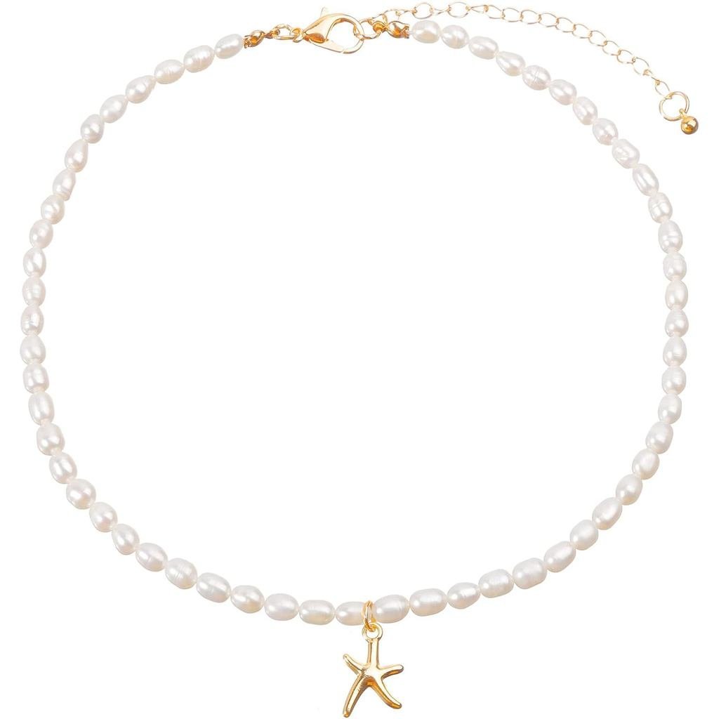 สร้อยคอมุกดлинๆ ธรรมชาติจากน้ำจืดสำหรับผู้หญิง แบบแฟชั่นล่าสุด เคลือบด้วยทอง 14K พร้อมแพคเกจเป็นของข