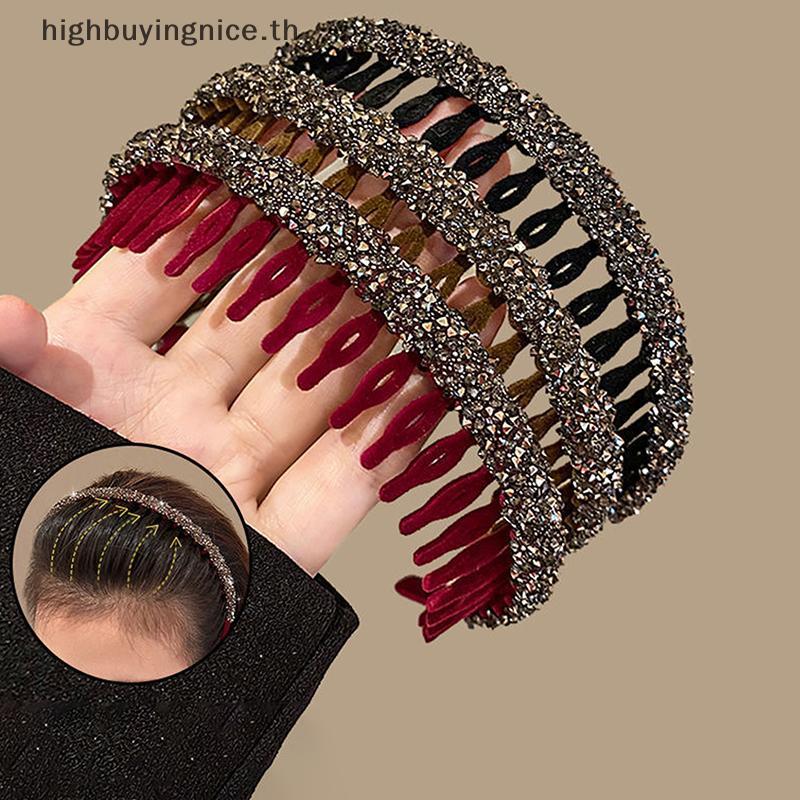 HNTH สร้อยคอมากกว่าแบบ Rhinestone และ Flocking Bezel สีทึบ ออกแบบเพื่อสวมใส่ง่ายสำหรับผู้หญิง